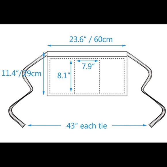 Waist Apron With Three Pockets Black - Picture 4 of 7